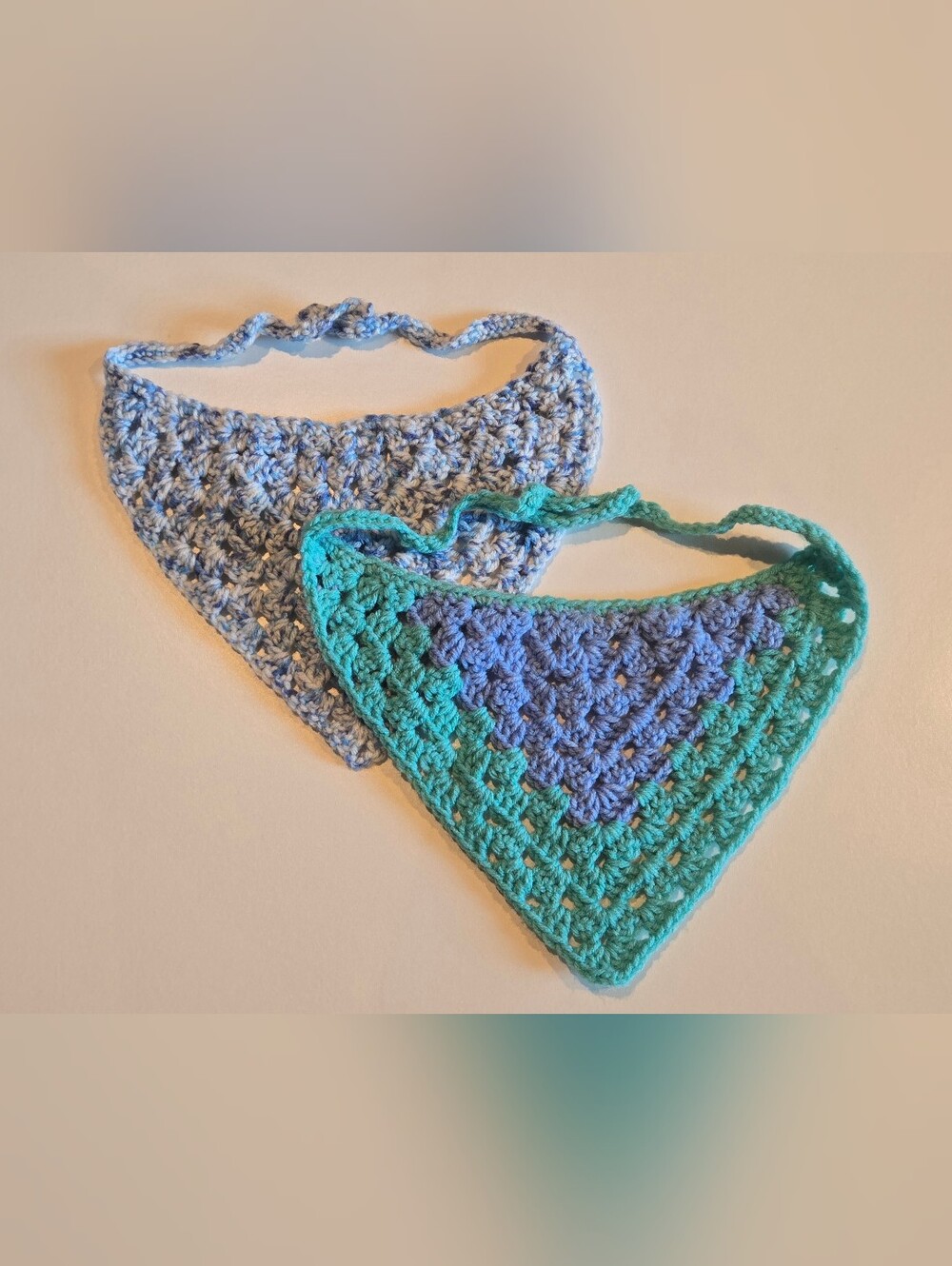 Handmade Crochet Hair Bandana 2pk - Blue & Teal Acrylic